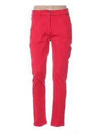 Pantalon fermeture zippée sous rabat boutonné taille haute rouge MADO ET LES AUTRES femme