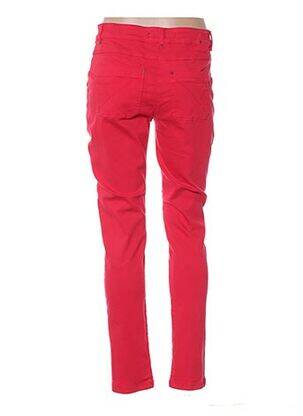 Pantalon fermeture zippée sous rabat boutonné taille haute rouge MADO ET LES AUTRES femme