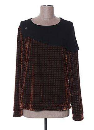 Sweat-shirt finition bords-côtes manches longues marron MADO ET LES AUTRES femme