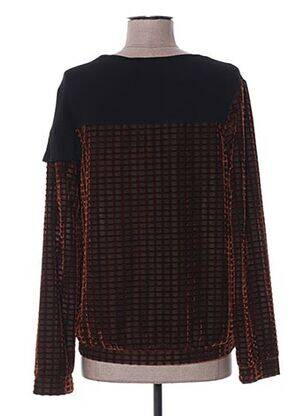 Sweat-shirt finition bords-côtes manches longues marron MADO ET LES AUTRES femme