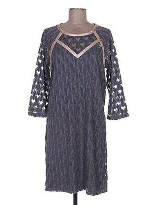Robe mi-longue manches 3/4 manches 3/4 gris MADO ET LES AUTRES femme