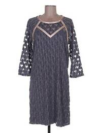 Robe mi-longue manches 3/4 manches 3/4 gris MADO ET LES AUTRES femme