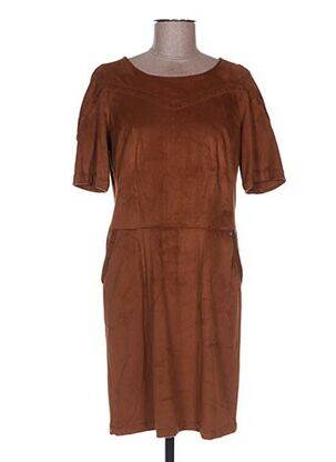 Robe courte fermeture zippée au dos manches courtes marron MADO ET LES AUTRES femme