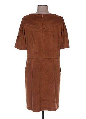 Robe courte fermeture zippée au dos manches courtes marron MADO ET LES AUTRES femme