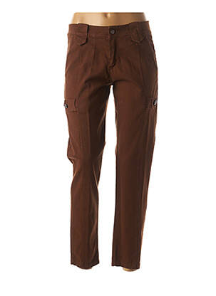 Pantalon 7/8 stretch taille basse marron MADO'S SISTER femme