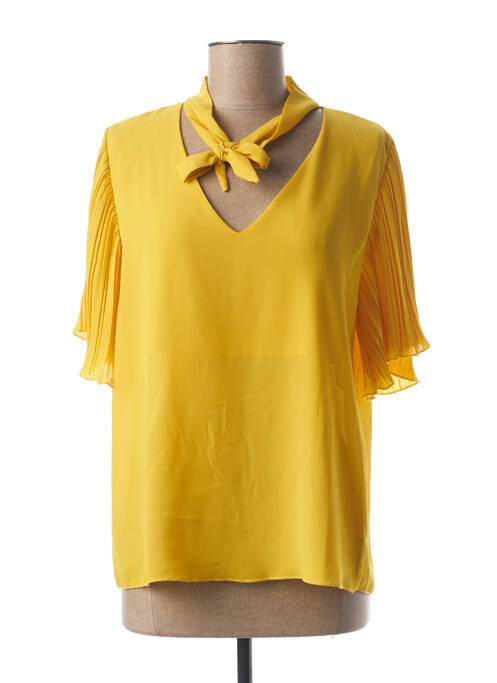 Blouse légère et transparente manches longues jaune MADO'S SISTER femme
