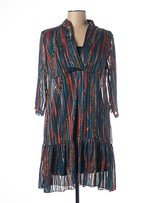 Robe courte manches 3/4 manches 3/4 bleu MADO'S SISTER femme
