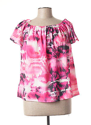 Blouse imprimé fantaisie manches courtes rose MINSK femme