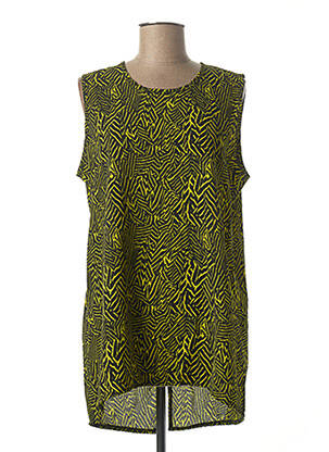 Blouse imprimé fantaisie sans manche jaune MINSK femme