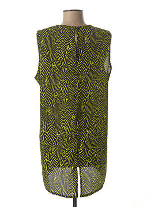 Blouse imprimé fantaisie sans manche jaune MINSK femme
