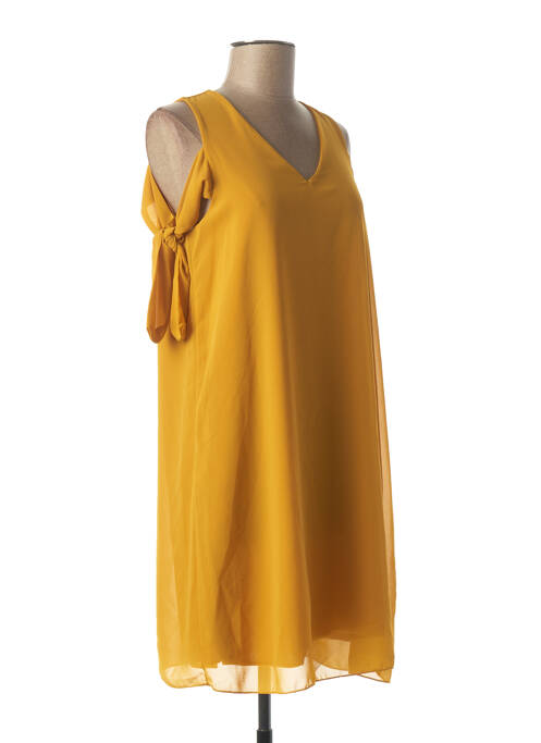 Robe mi-longue jaune MINSK pour femme