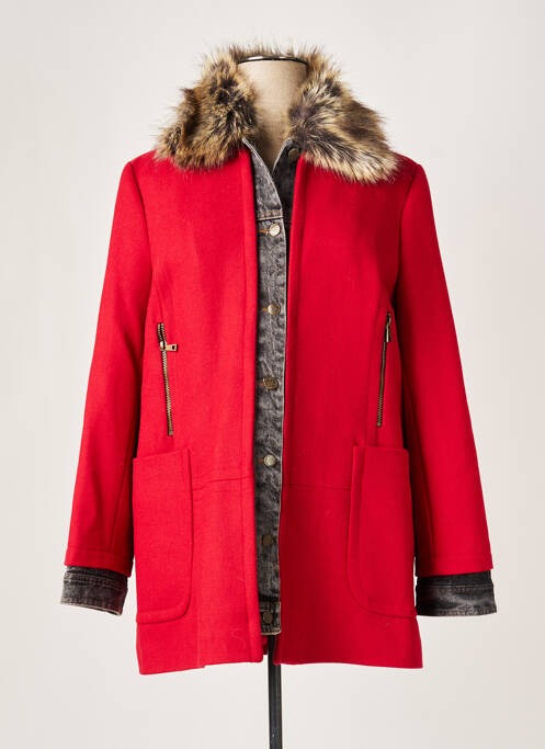 Manteau long rouge FIVA pour femme