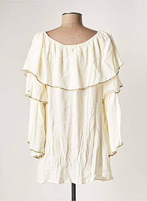 Tunique manches longues tissage crêpe blanc PINK P femme
