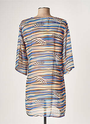 Tunique manches courtes tissage crêpe bleu DEIDAD femme