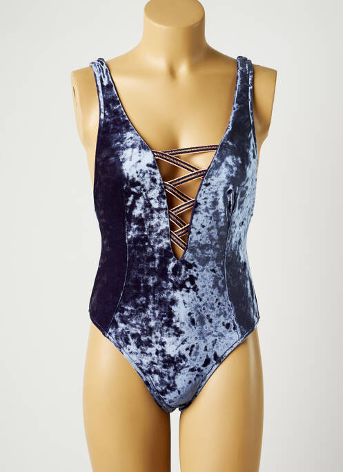 Maillot de bain 1 pièce stretch haut triangles bleu SEAFOLLY femme