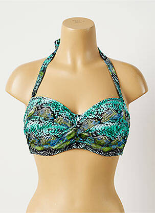 Haut de maillot de bain bretelles élastiquées amovibles haut soutien-gorge balconnet vert FANTASIE femme