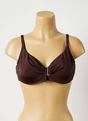 Haut de maillot de bain stretch haut soutien-gorge emboitant marron CHANTELLE femme
