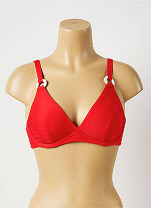 Haut de maillot de bain stretch haut triangles rouge ANTIGEL femme