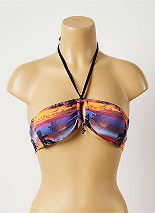 Haut de maillot de bain fermeture liens à nouer haut soutien-gorge avec mousse de rembourrage amovible violet BIKINI BAR femme
