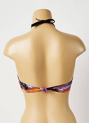 Haut de maillot de bain fermeture liens à nouer haut soutien-gorge avec mousse de rembourrage amovible violet BIKINI BAR femme