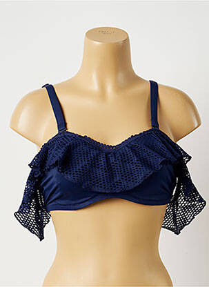 Haut de maillot de bain bretelles élastiquées ajustables haut soutien-gorge balconnet bleu FANTASIE femme