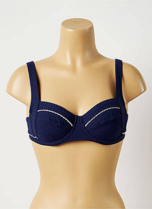 Haut de maillot de bain stretch haut soutien-gorge balconnet bleu HUIT & HUIT femme