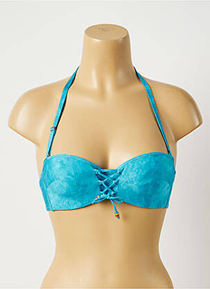 Haut de maillot de bain stretch haut soutien-gorge balconnet bleu ANTIGEL femme