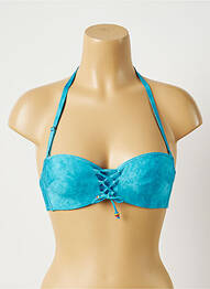 Haut de maillot de bain stretch haut soutien-gorge balconnet bleu ANTIGEL femme
