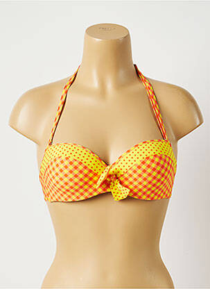 Haut de maillot de bain stretch haut soutien-gorge moulé jaune ANTIGEL femme