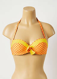 Haut de maillot de bain stretch haut soutien-gorge moulé jaune ANTIGEL femme