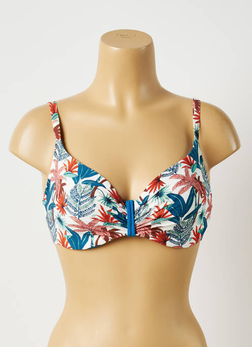 Haut de maillot de bain stretch haut soutien-gorge moulé bleu CHANTELLE femme