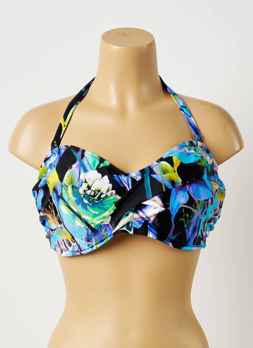 Haut de maillot de bain stretch haut soutien-gorge balconnet bleu FANTASIE femme