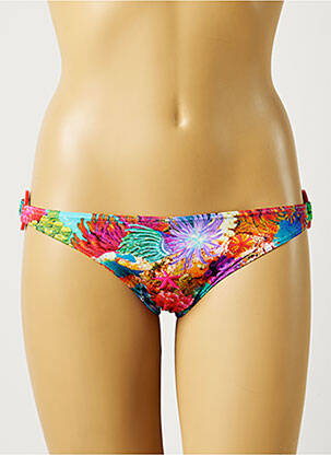 Bas de maillot de bain imprimé fleurs culotte bleu FREYA femme