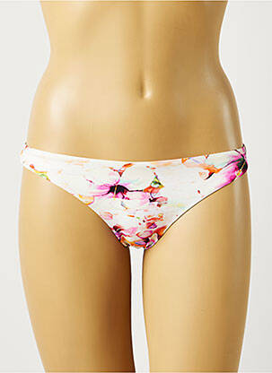 Bas de maillot de bain imprimé fleurs culotte beige FREYA femme