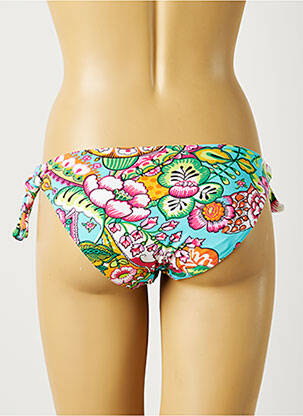 Bas de maillot de bain imprimé fleurs bikini bleu FREYA femme