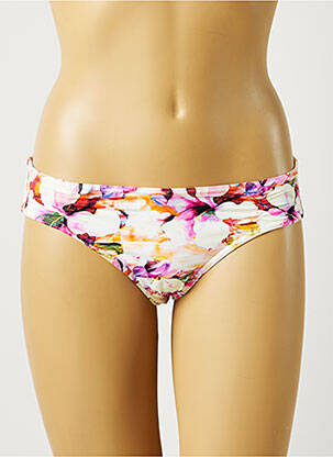 Bas de maillot de bain imprimé fleurs culotte beige FREYA femme