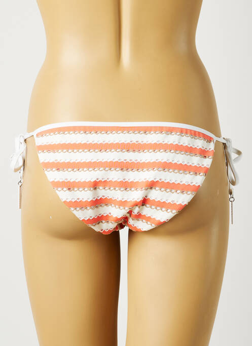 Bas de maillot de bain imprimé rayures bikini orange SEAFOLLY femme