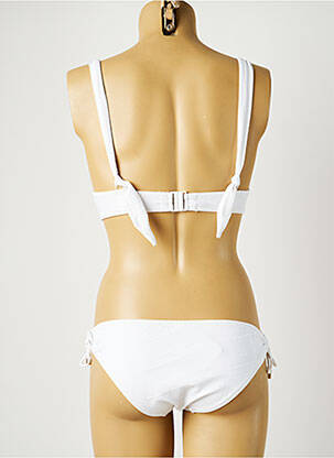Maillot de bain 2 pièces stretch haut soutien-gorge push-up blanc CYELL femme