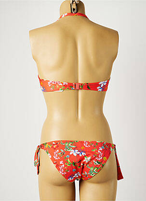 Maillot de bain 2 pièces stretch haut soutien-gorge moulé orange TESSY femme