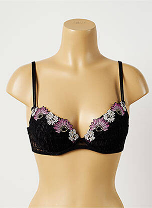 Soutien-gorge broderie haut soutien-gorge avec mousse de rembourrage amovible noir LOUISA BRACQ femme