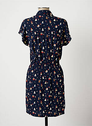 Robe mi-longue imprimé fantaisie manches courtes bleu I.CODE (By IKKS) femme