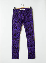 Pantalon slim broderie rivets taille normale violet APRIL 77 femme