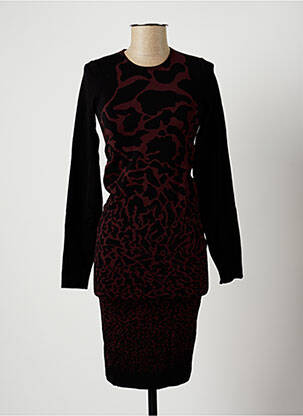 Robe mi-longue manches longues manches longues noir WOLFORD femme