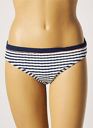 Bas de maillot de bain tissage texturé culotte bleu CHERRY BEACH femme