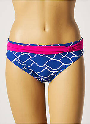 Bas de maillot de bain imprimé fantaisie culotte bleu BELCOR femme