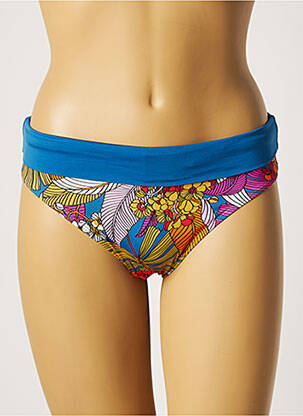 Bas de maillot de bain imprimé fleurs culotte bleu BELCOR femme