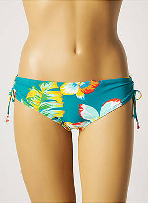 Bas de maillot de bain imprimé fleurs culotte vert BELCOR femme