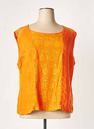 Blouse col rond sans manche orange MALOKA femme