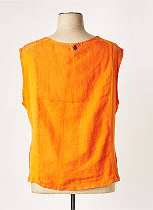 Blouse col rond sans manche orange MALOKA femme