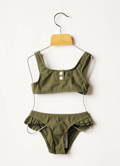 Maillot de bain 2 pièces stretch vert KIWI fille